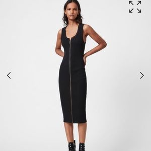 All saints Alicia rib knit midi dress